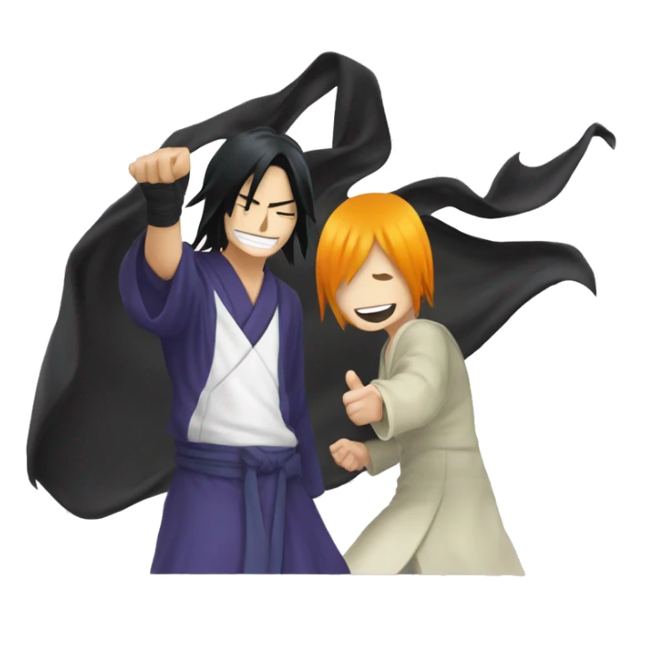Ichigo kurosaki high fiving rukia sticker