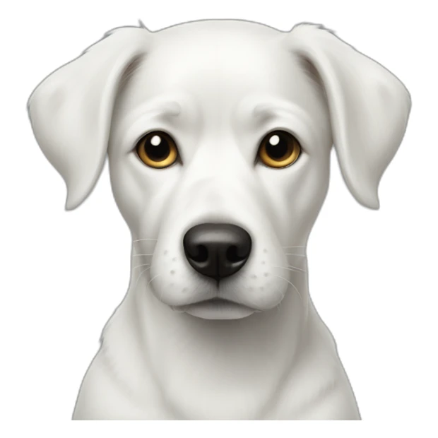white dog with black spot on half of the face sticker