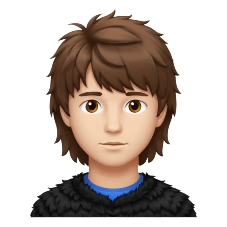 A young man with fluffy bangs styled in a 7:3 part. sticker