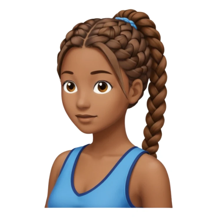 just hair braided hair tail one piece sticker