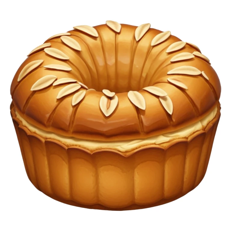 Alsacian kougelhopf with almonds on the top. The base is a bit larger than the top part sticker