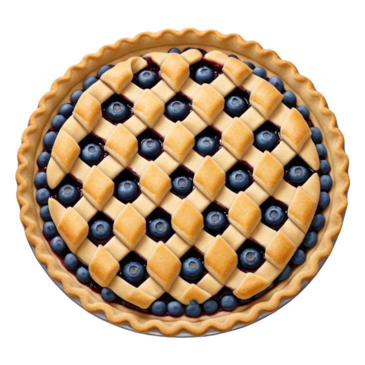 create a pie emoji, of a blueberry pie sticker
