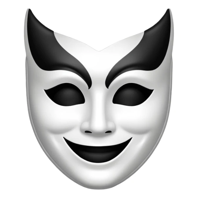 Create this emoji : 🎭 but in White and black  sticker