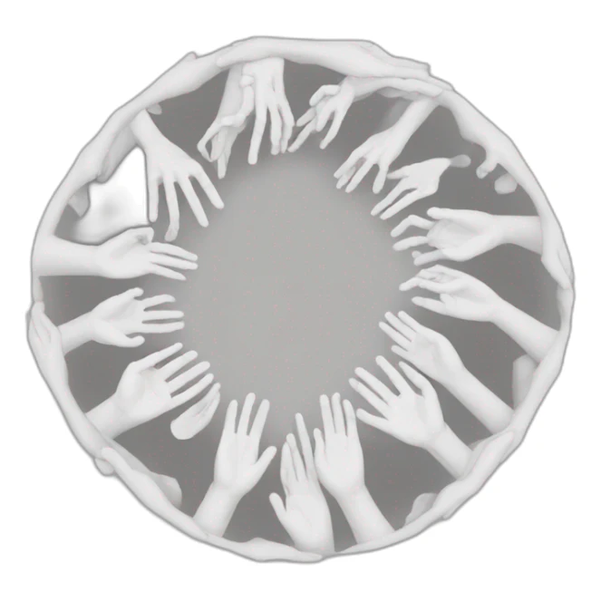 circle of white skin hands sticker