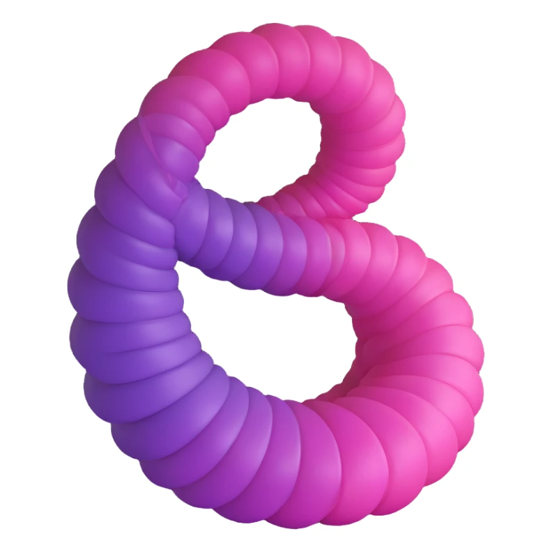 3D spiral with a smooth gradient from pink to purple, clean and modern sticker