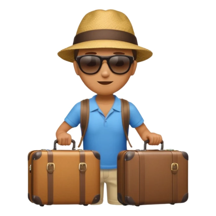 photorealistic tourist with a suitcase sticker