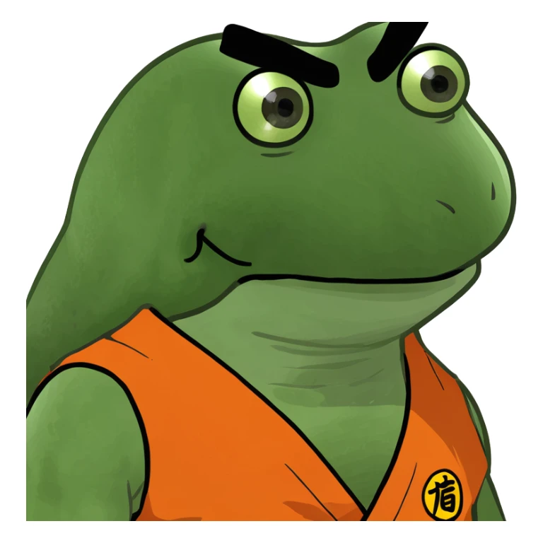 Pepe the Frog dressed as Goku from Dragon Ball sticker