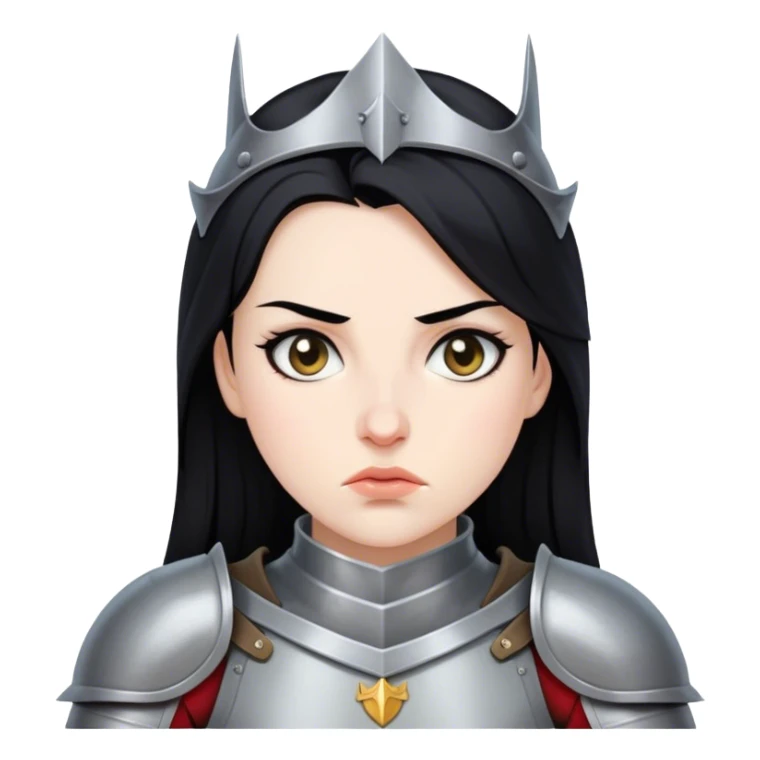 woman knight black hair sticker