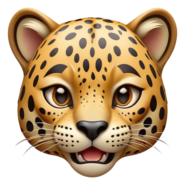 Cinematic Comical Jaguar Portrait Emoji, Head tilted dramatically with an exaggeratedly shocked expression, featuring a sleek, agile form with bold spotted patterns and wide, comically expressive eyes full of humorous disbelief, Simplified yet hilariously expressive features, highly detailed, glowing with a slightly sassy wild glow, high shine, dramatic yet playful, stylized with an air of quirky feline attitude, soft glowing outline, capturing the essence of a meme-worthy jaguar that appears ready to side-eye its way into viral fame instantly! sticker