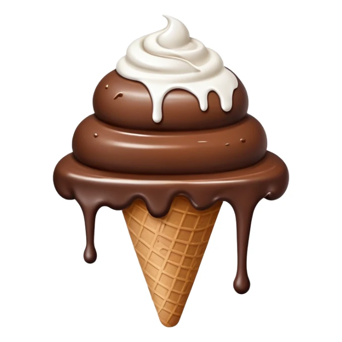 Chocolate ice cream with white dripping paint sticker