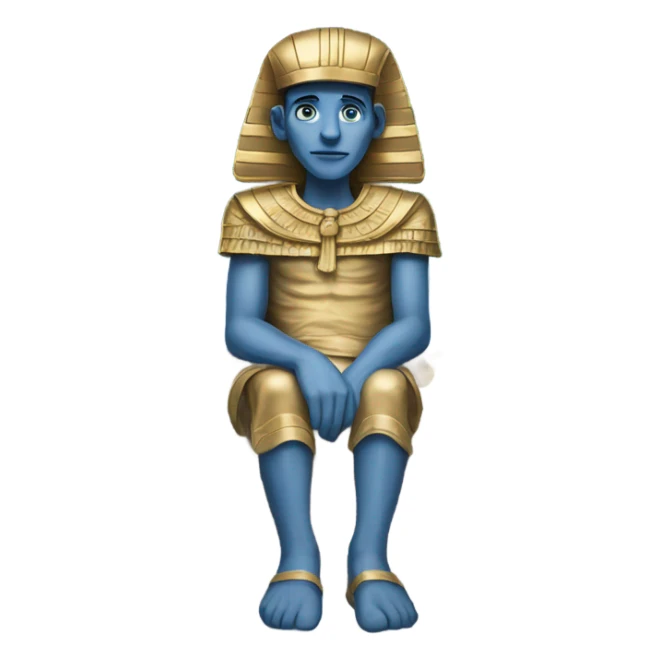 sarcophagus gold blue white black , full body  sticker