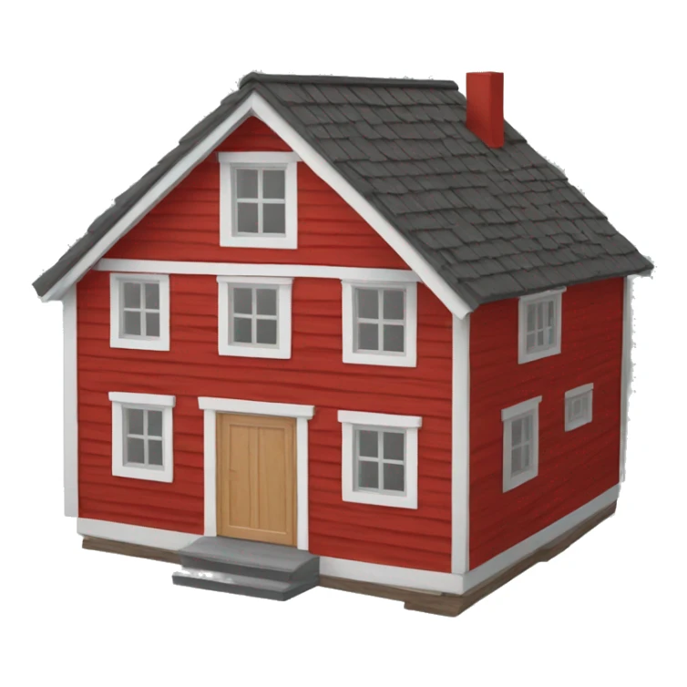 Red swedish wood house  sticker