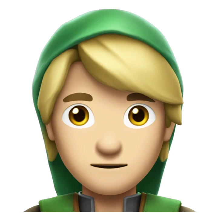 Make a futuristic yet dark looking character called link who is from 30 years in the future from The Legend of Zelda,  sticker