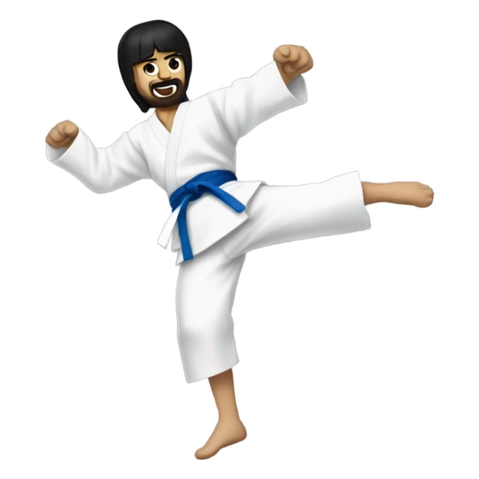 Taekwondo Jesus with no beard and black hair  sticker