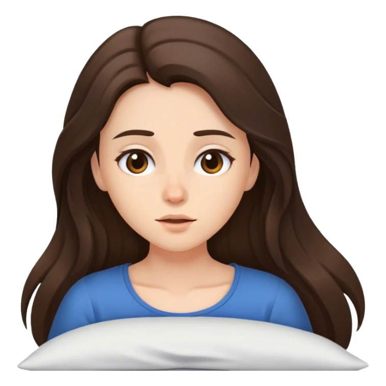 brunette girl waking up longhair 1 girl only sticker