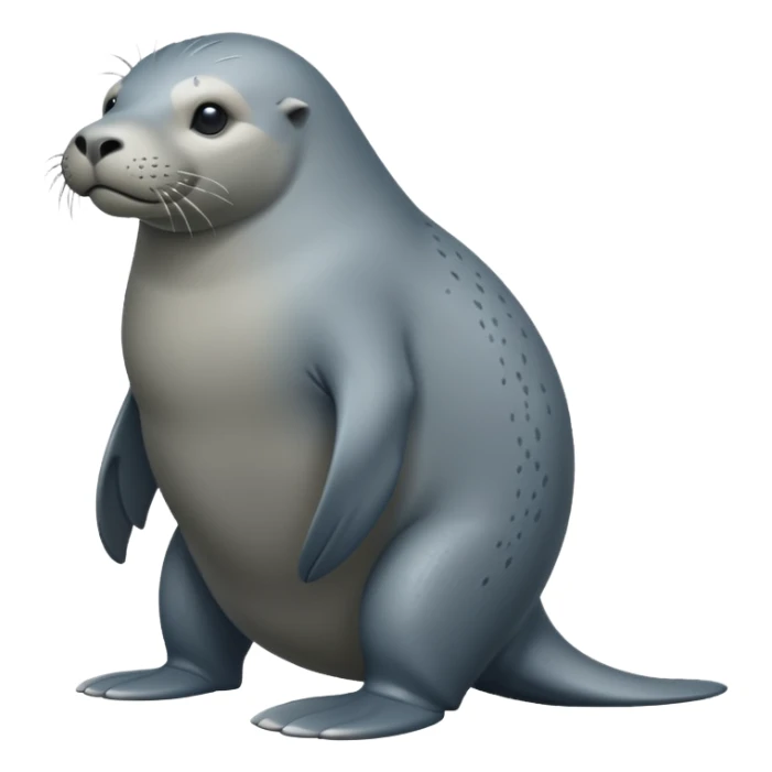 scary grey sea lion full body sticker