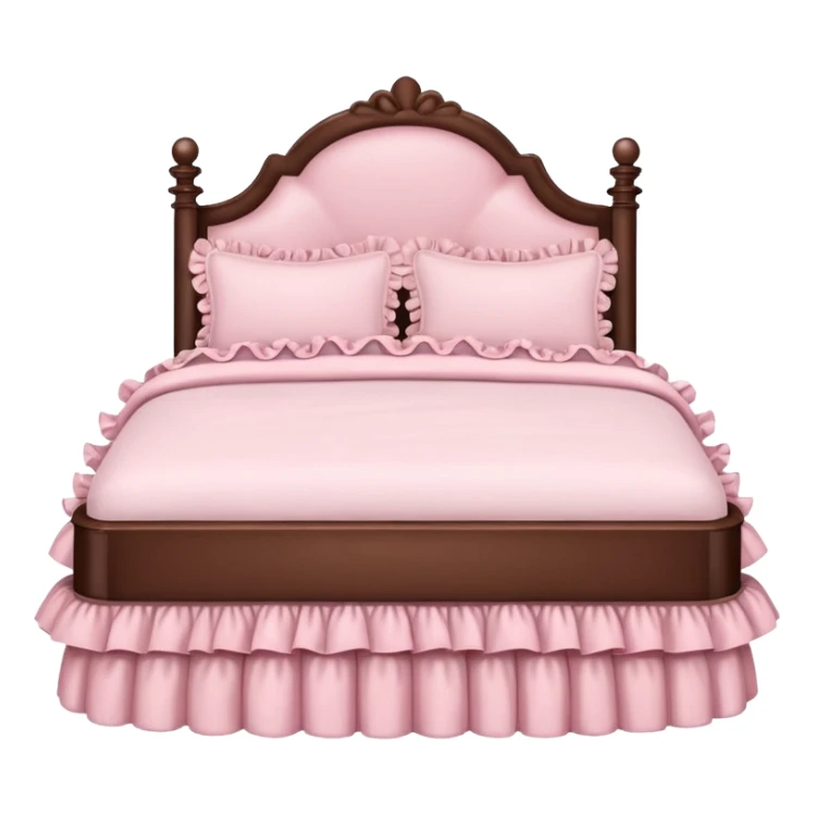 cute girly coquette-style bed with bows ruffles pastel colors sticker