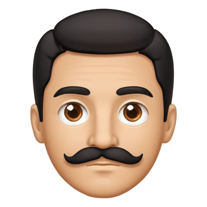 Tan man with black hair and mustache  sticker