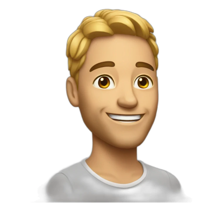 Un emoji  con cara feliz y que ponga anas sticker