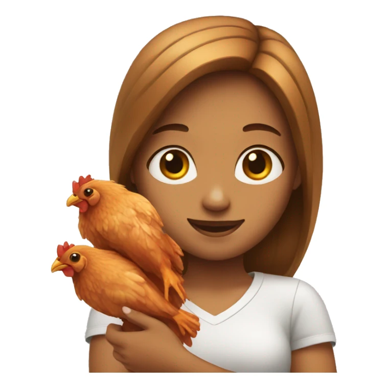 a girl holding two chicken wings sticker