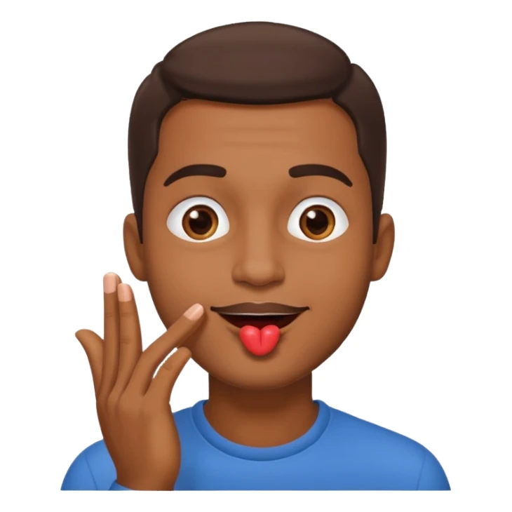 Un homme brun qui envoi un bisous sticker