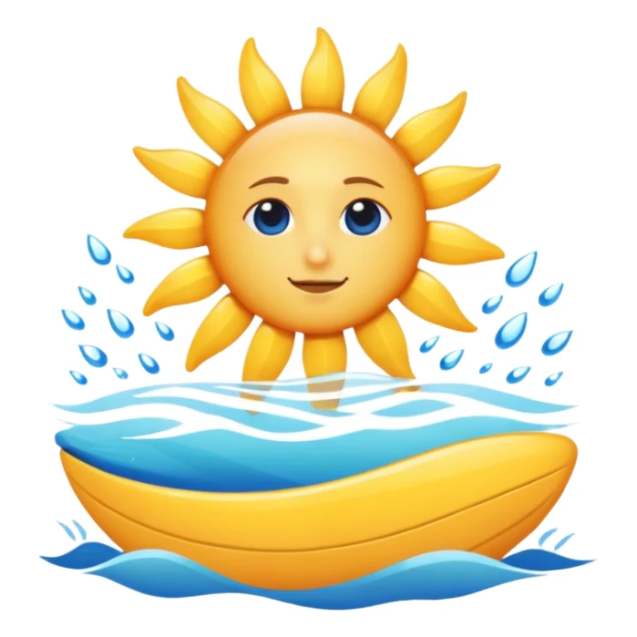 blue ocean vibes, sun over water, relaxing sticker