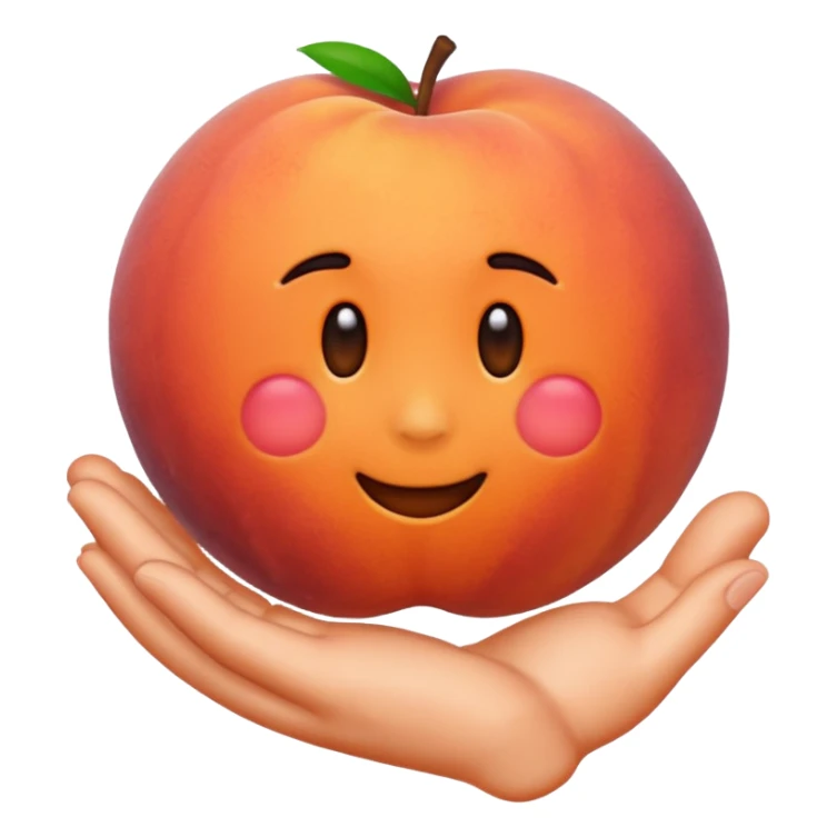 Peach emoji with hand print on it sticker