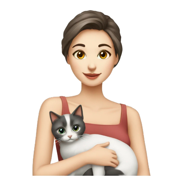 Copine qui caresse un chat siamois  sticker