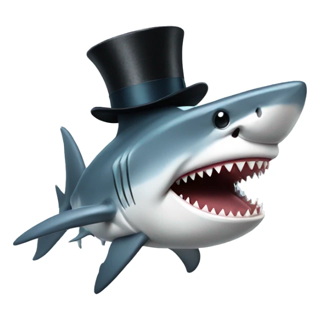 Shark with a top hat sticker