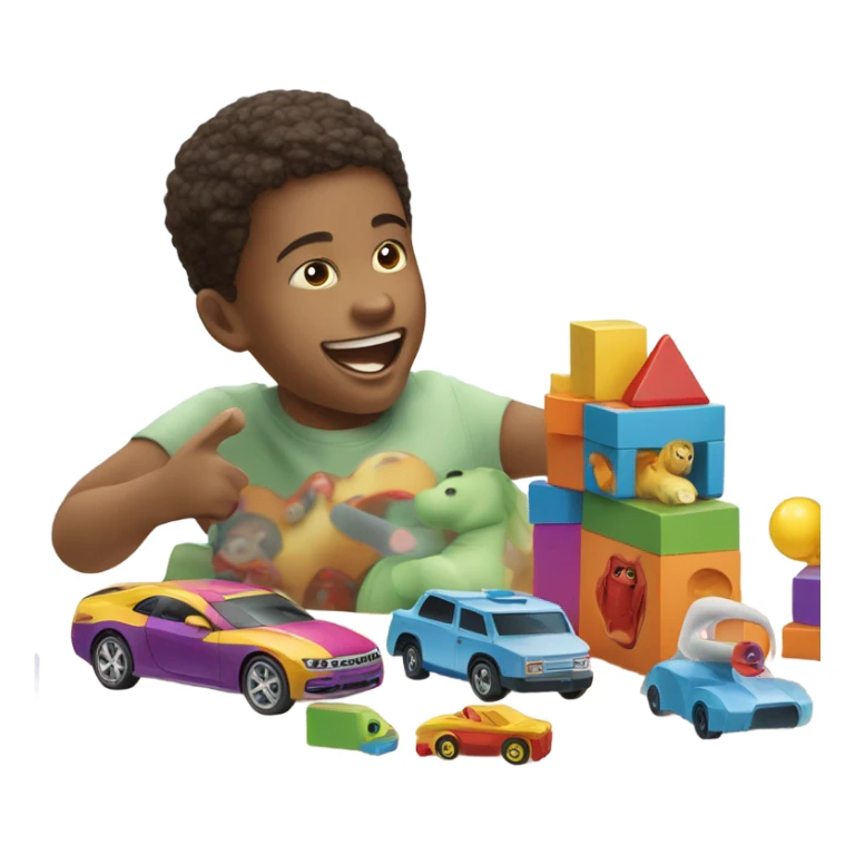 child playing with toys sticker