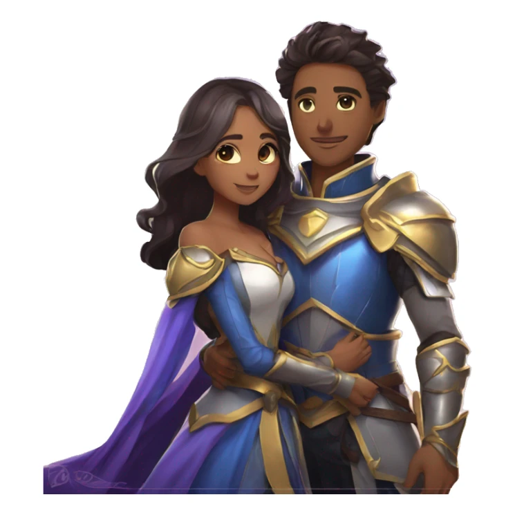 Lancelot from game MLBB with his love Odetta love  sticker