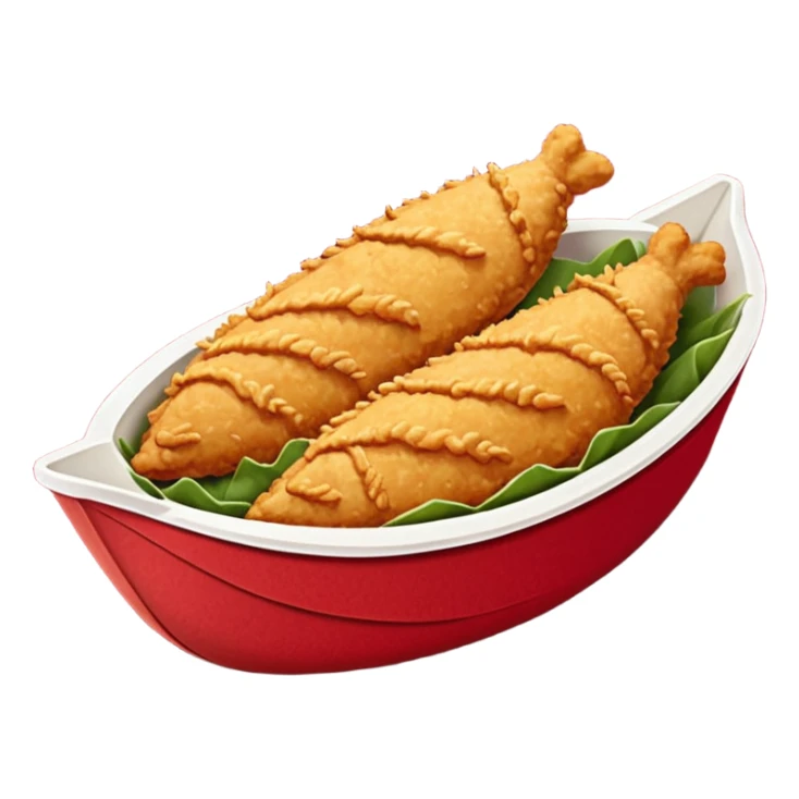 breaded chicken tenders in a red paper food boat  sticker