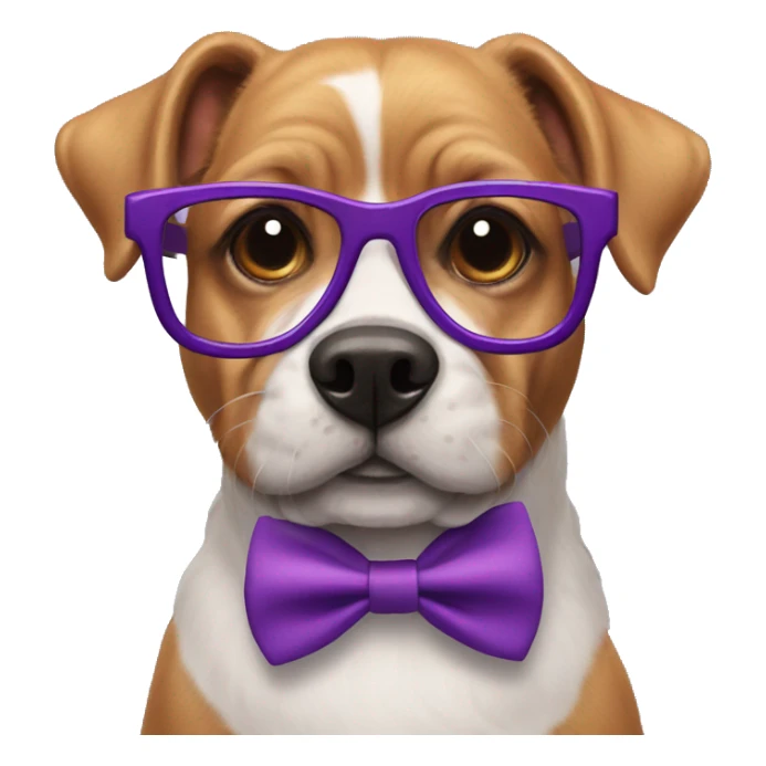 Havanesse dog with a bow tie and purple glasses  sticker