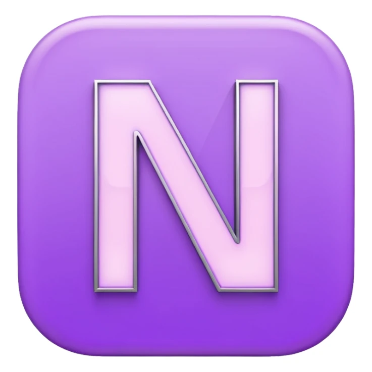 Netflix aesthetic "N" logo in pastel purple with illuminated outline sticker