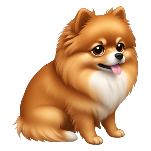 Pomeranian color rojo con el pecho blanco triste sticker