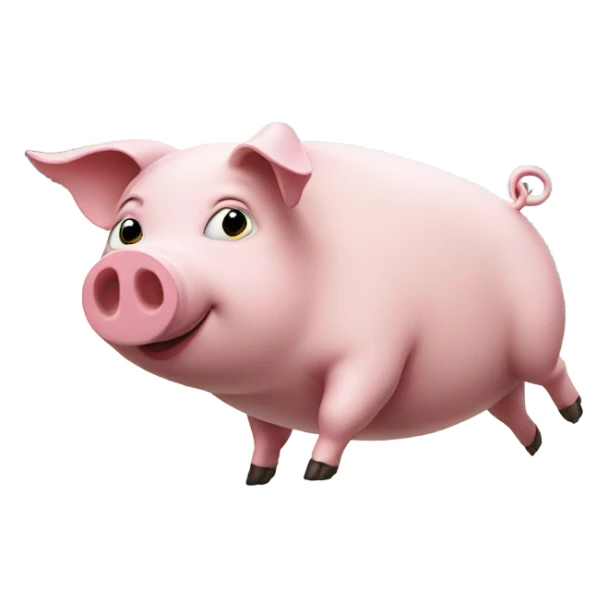 Pig flying over the top of the moon sticker