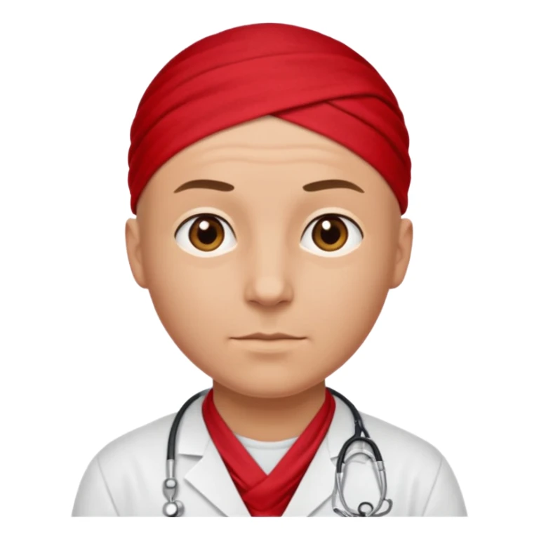 bald doctor with short bandanna sticker