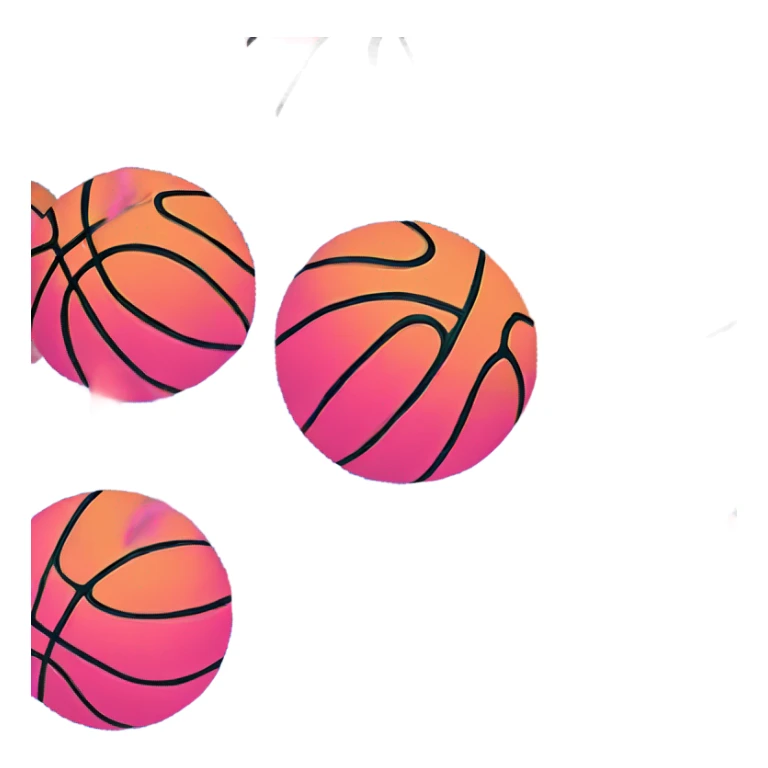 Pink and blue flaming basketball  sticker