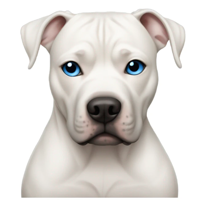 white bald man with blue eyes hugging dark grey no white pit bull sticker
