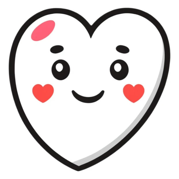 cartoon sticker of a heart with a smiling face sticker