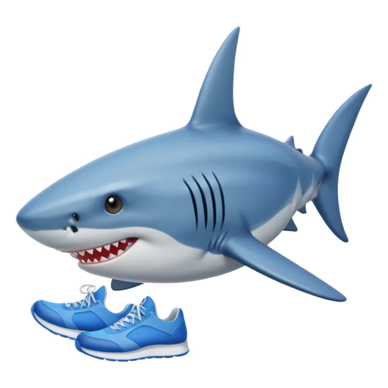 Haz a un tiburón con tenis azules sticker