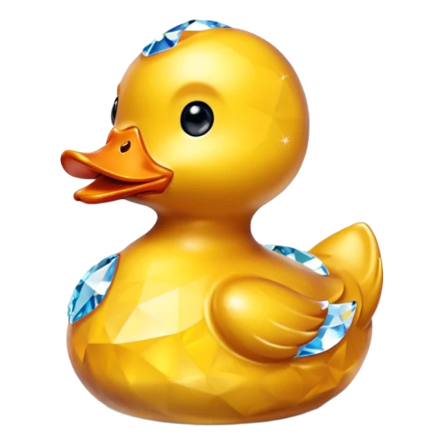 Rubber duck made from Swarovski Topaz sticker