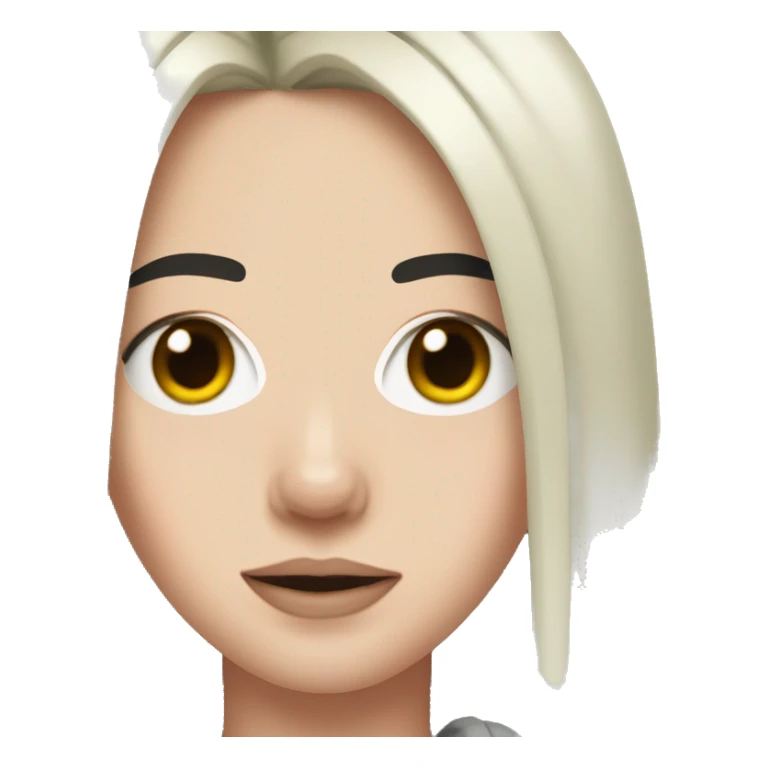 billie eilish with black hair and red roots  sticker