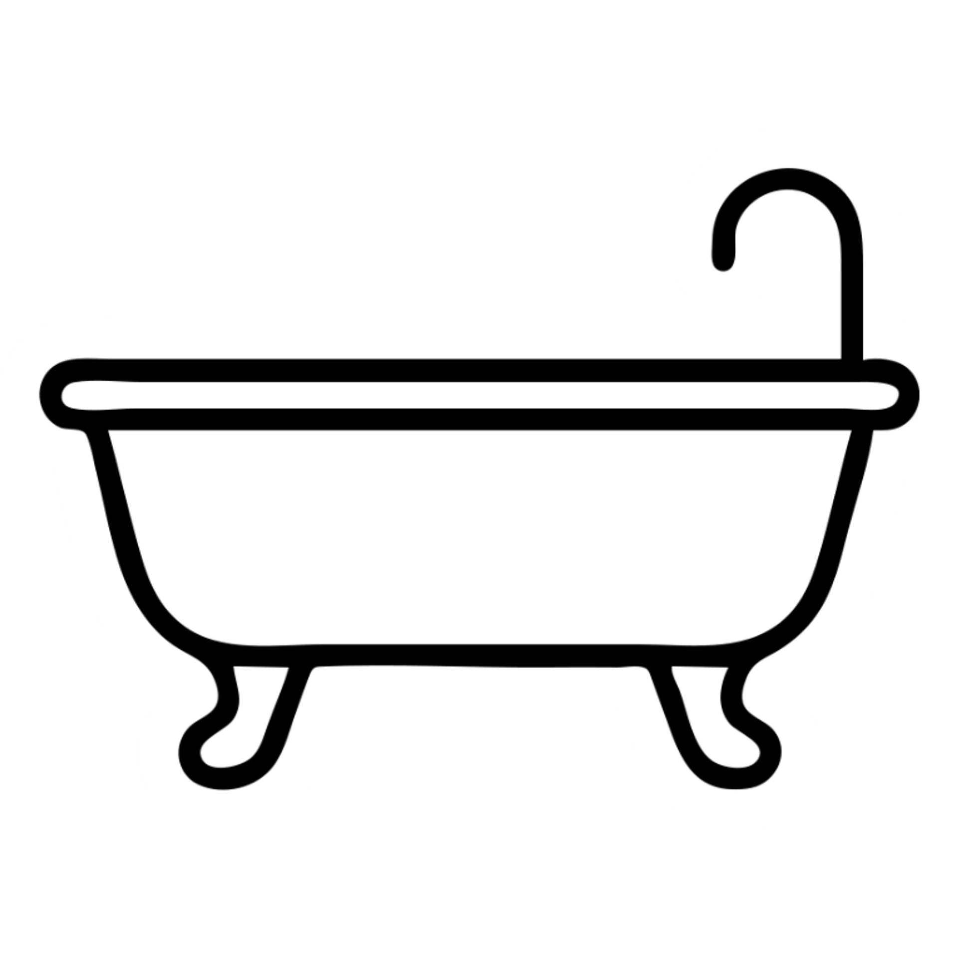 bathtub icon classic clawfoot style minimal details sticker