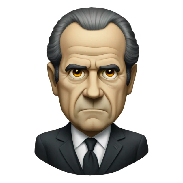 Richard Nixon staring at the viewer with a eerie blank expession sticker