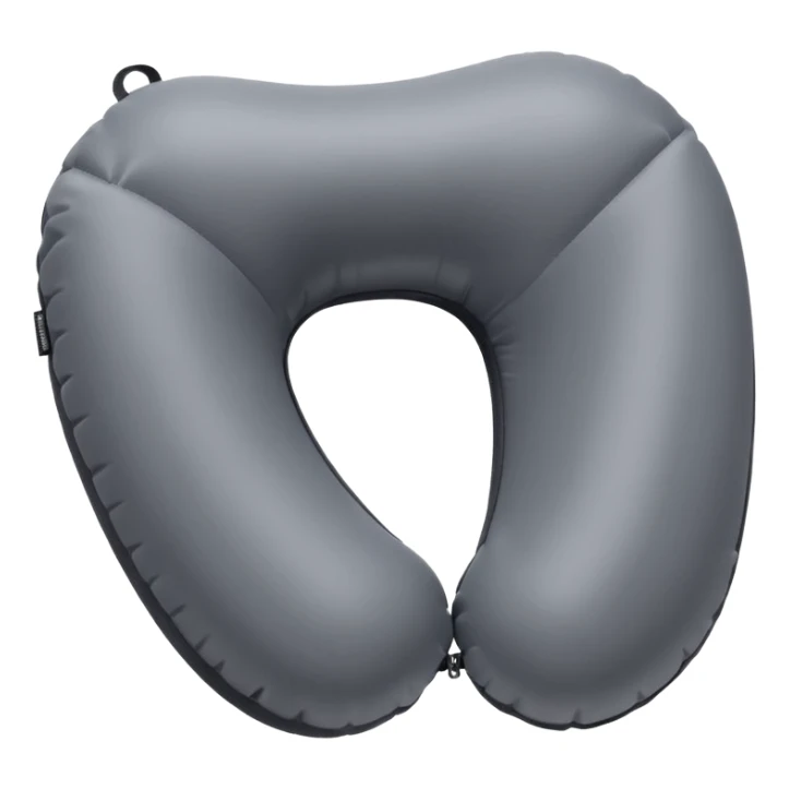A compact inflatable travel pillow with a sleek surface and adjustable firmness. sticker
