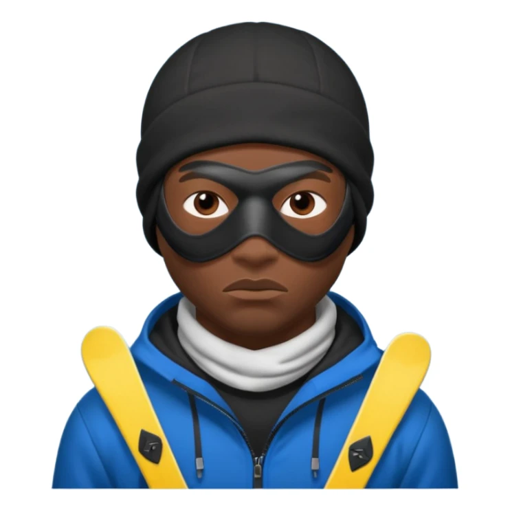 black guy thug with ski mask sticker