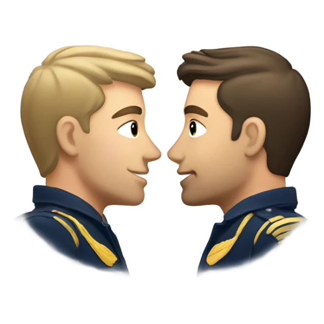 Caucasian male gay pilots kissing sticker