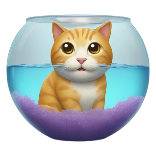 Cat in a fish bowl sticker