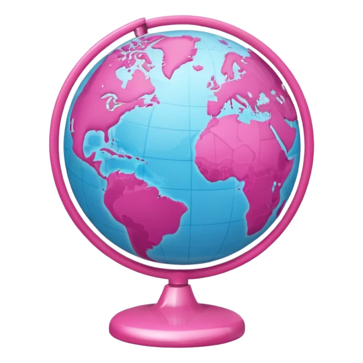 mix light pink dark pink and white girly globe with www under it.
It looks like an internet bar icon. sticker